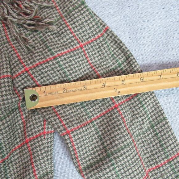 Vtg WORTH Jacket Womens Size 0 Brown Llama Fringed Plaid 100% Wool Blazer NWT - Picture 9 of 12